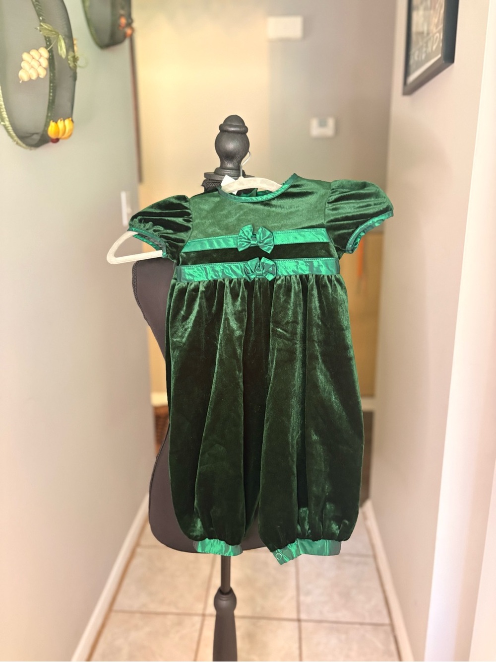 okie dokie Emerald Green Velvet jumper w bow details